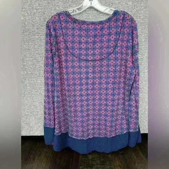 Josie Natori Pink & Purple
Geometric Floral Henley Long Sleeve Sleep‎ Shirt L - Picture 3 of 7